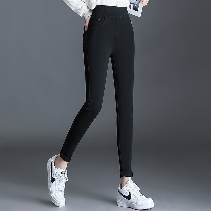 Дънки за жени - висока талия, деним-памук, тесни панталони, дебел материал, пролет 2025