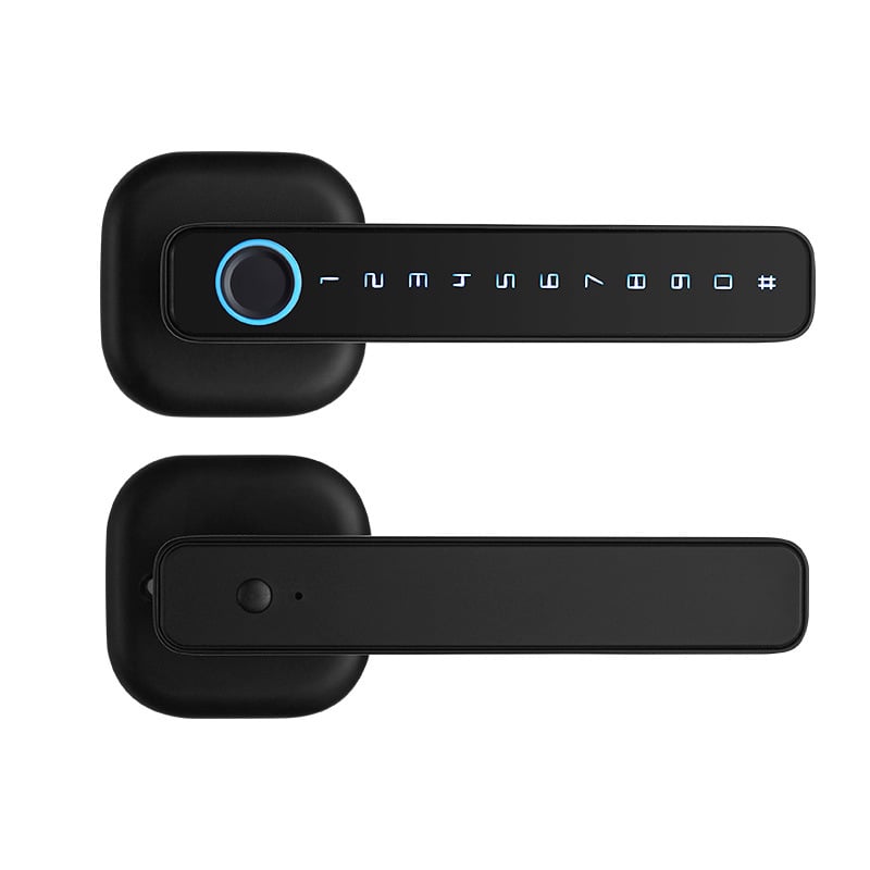 ușă electronică inteligentă cu amprentă digitală și parolă – Model B3; capacitate amprentă 50; timp de scanare <0,5 s; FAR 0,0001%; FRR 0,001%; alimentare DC