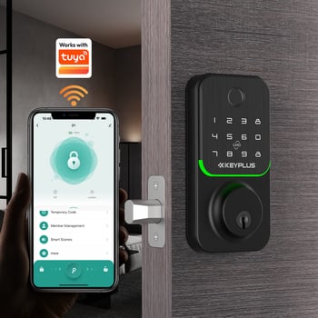 Pametna brava za vrata D1 s Alexa glasovnom upravom, otisak prsta, lozinka, čitač kartica i daljinsko otključavanje — Pohrana otisaka 100, Vrijeme skeniranja 0,1 s, Lažno prepoznavanje 0,01%, Lažno odbacivanje 0,0001%