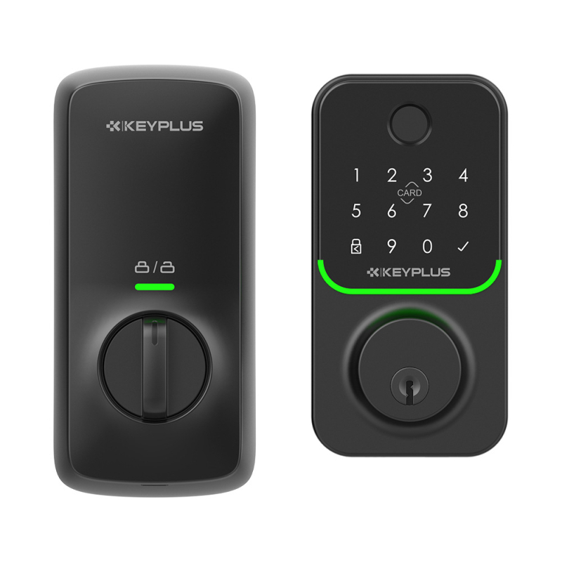 Pametna brava za vrata D1 s Alexa glasovnom upravom, otisak prsta, lozinka, čitač kartica i daljinsko otključavanje — Pohrana otisaka 100, Vrijeme skeniranja 0,1 s, Lažno prepoznavanje 0,01%, Lažno odbacivanje 0,0001%