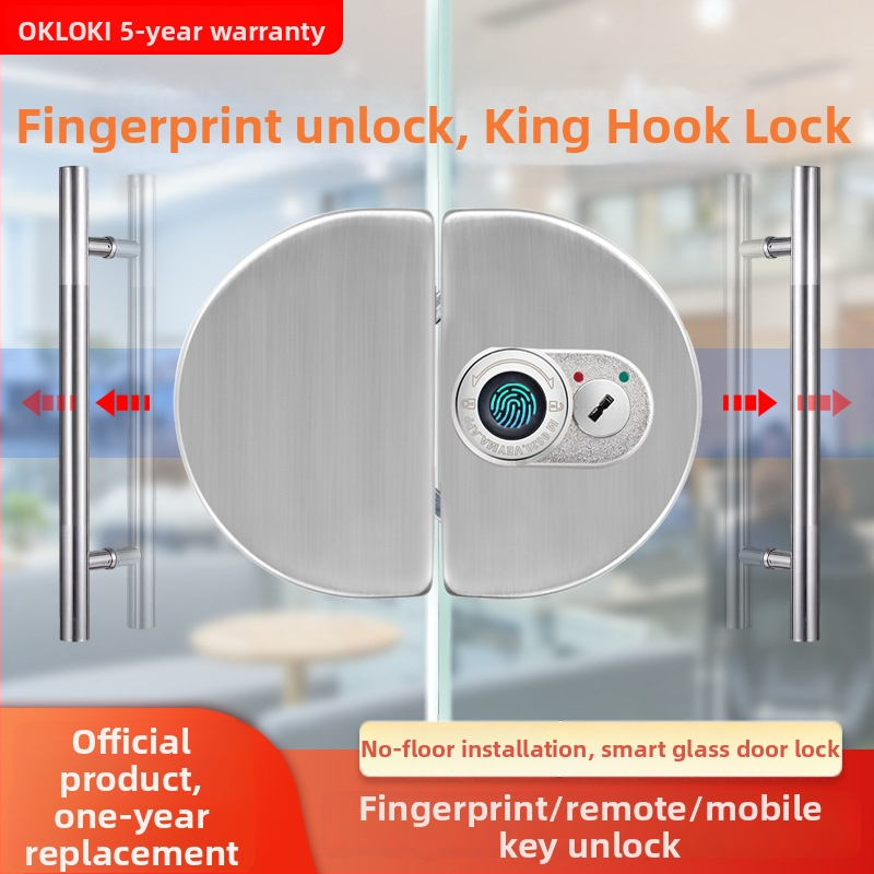 OKLOK BL20FB Zámok na sklenené dvere s odtlačkom prsta – bez vŕtania, digitálne Bluetooth, pre kancelárie/hotely/byty