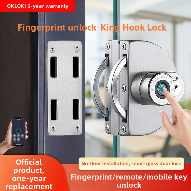 OKLOK BL20FB Zámok na sklenené dvere s odtlačkom prsta – bez vŕtania, digitálne Bluetooth, pre kancelárie/hotely/byty