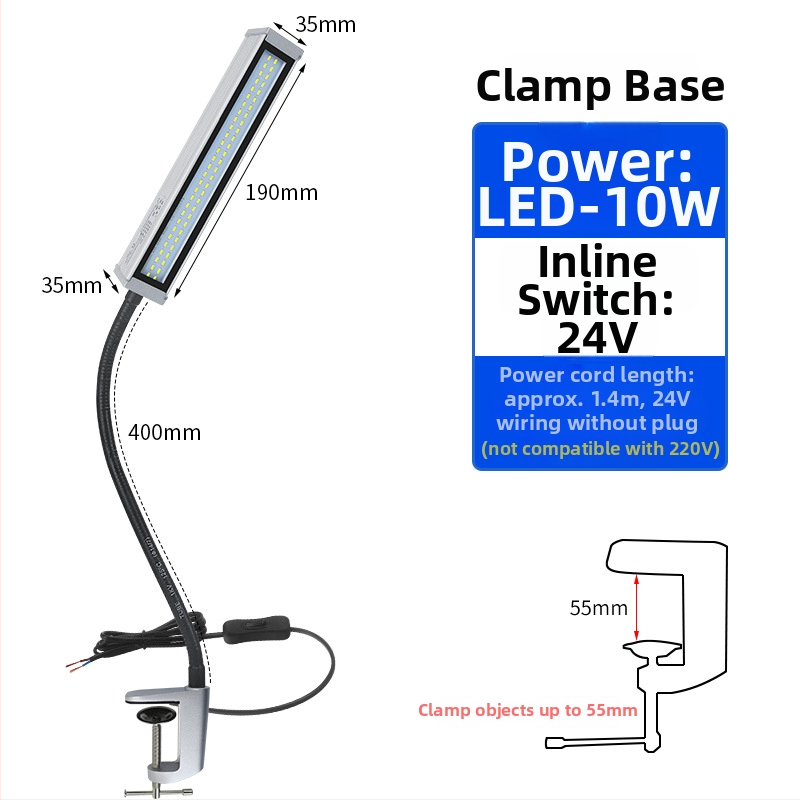 LED φως εργασίας για εργαλειομηχανές με μακρύ βραχίονα, αδιάβροχο, μαγνητική βάση, 220V/24V/36V