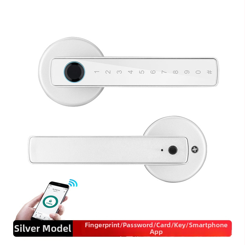 Pametna brava za unutarnja drvena vrata s otiskom prsta, Edfu, model F6, kod M6, aluminijska legura, moderni minimalistički stil