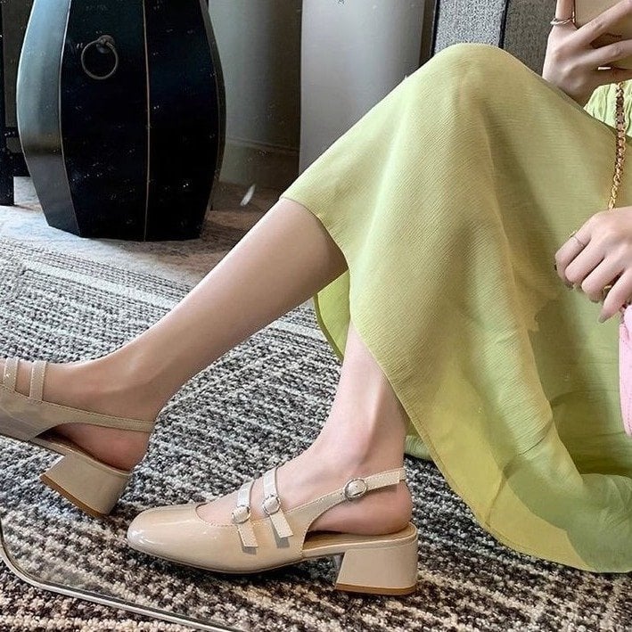 Vintage Mary Jane egypántos szandál nőknek, kerek orr, felső Super Fiber, belső Super Fiber, gumi talp