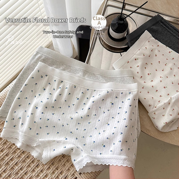 10A antibakterijske pamučne ženske gaćice s produženim preponom, neproziran dizajn, dvostruki dizajn, pamuk boxer