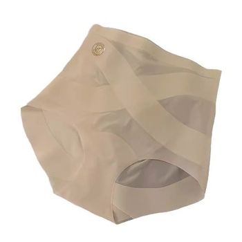 Varrat nélküli női bugyi magas derekú — Ice Silk anyag, Nylon 70–80%, pamut bélés