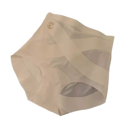 Varrat nélküli női bugyi magas derekú — Ice Silk anyag, Nylon 70–80%, pamut bélés