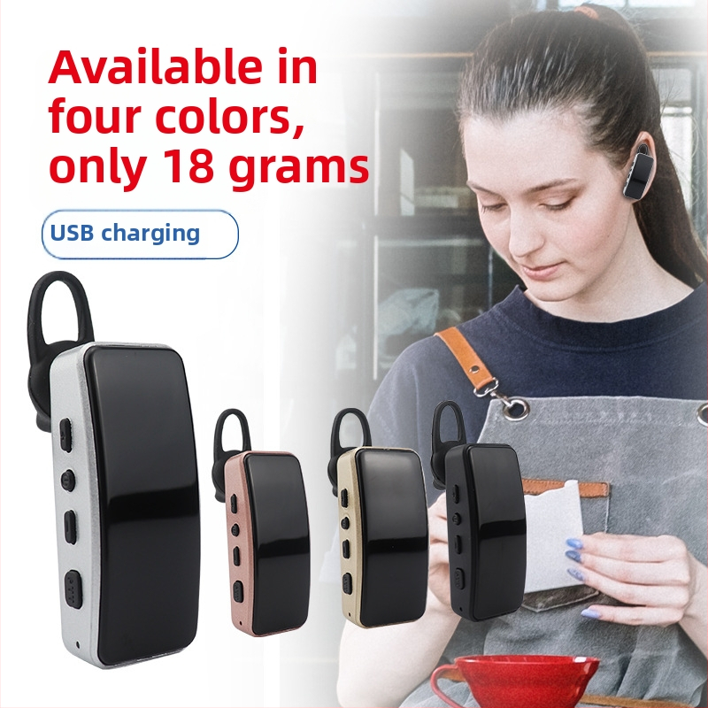 Mini interkom s hákom na ucho, bezdrôtový Bluetooth mikroslúchadlo a headset, všetko v jednom (16 kanálov, Li‑Ion batéria, odolný voči prachu)