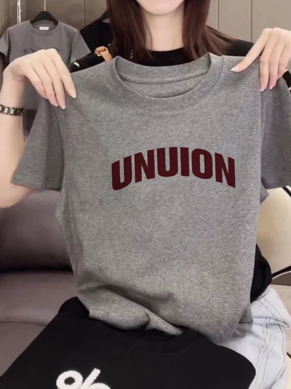 Тениска от Mulberry silk, къси ръкави, кръгло деколте, свободен силует, принт с карикатура, дължина 50-65 см, пролет 2025