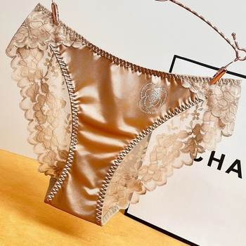 Francuskog stila seksi čipkaste gaćice za žene, svileno-glatka ledena nježnost, ukrašene rhinestones, prozračene i udobne