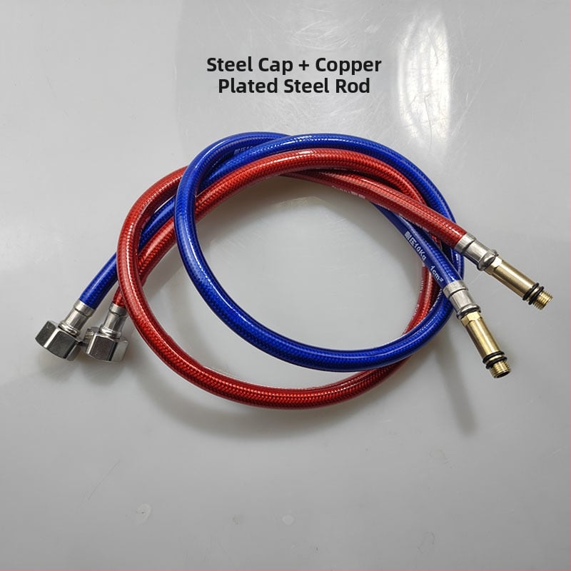 Furtun de intrare apă pentru robinet, furtun metal împletit, rezistent la explozie, Pengling, tub cu acoperire din plastic, material cupru-ocel, 1 MPa