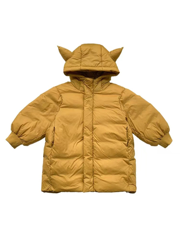 Dječja down jakna s kapuljom, srednje duljine, debela, korejskog stila (unisex)