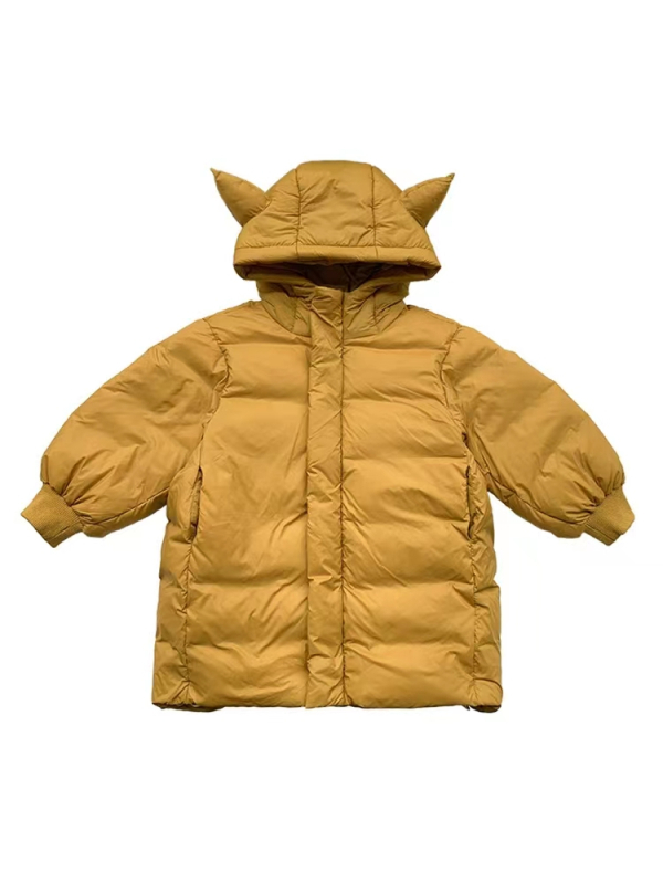 Dječja down jakna s kapuljom, srednje duljine, debela, korejskog stila (unisex)