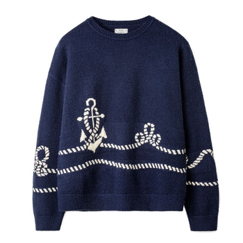 Malden pulover, etnički stil, jacquard uzorak, debeli pleteni materijal, mješavina poliestera-spandeksa-akrila