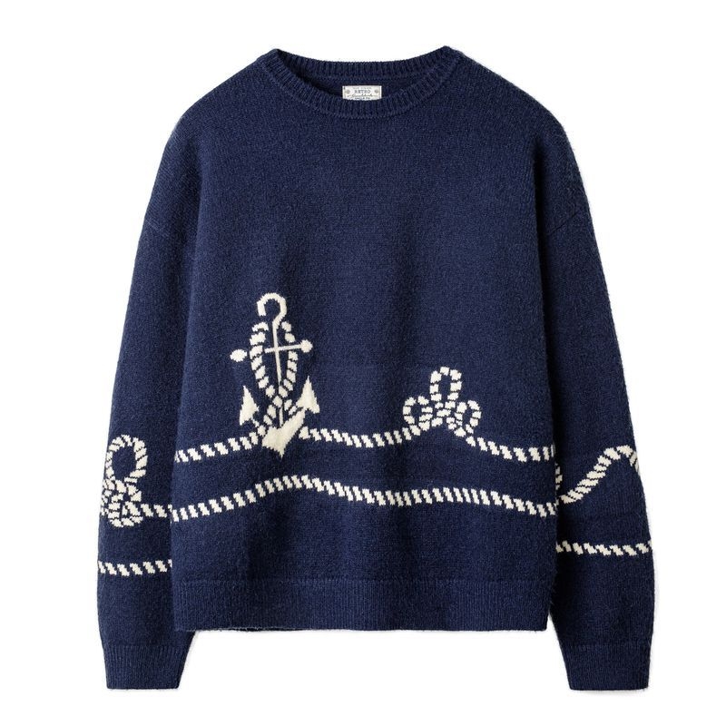 Malden pulover, etnički stil, jacquard uzorak, debeli pleteni materijal, mješavina poliestera-spandeksa-akrila