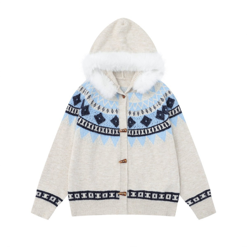 Пуловер с качулка, плетен, унисекс, акрилно-полиестеров смес, дълги ръкави