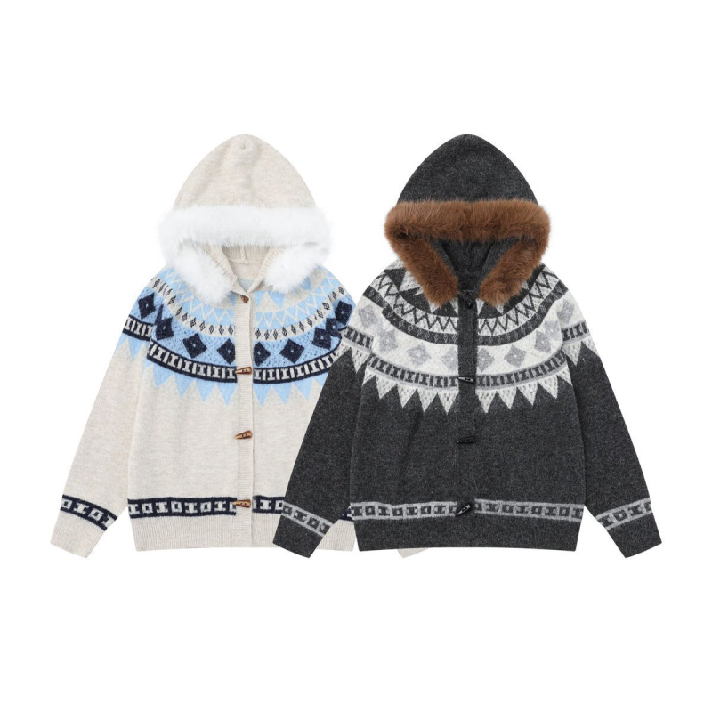 Пуловер с качулка, плетен, унисекс, акрилно-полиестеров смес, дълги ръкави