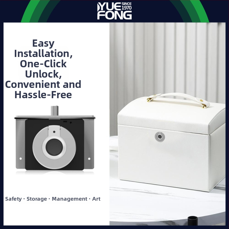 Smart zámok na šperkovnicu s otlačkom prsta, model DWS9, zliatina zinku + ABS, Guangdong Fengmai's, moderný minimalistický dizajn