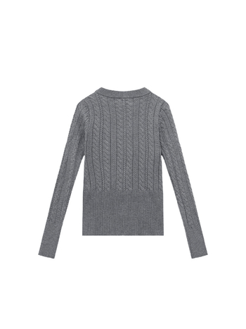 Кардиган с цип от вискозна материя — кръгло деколте, дълги ръкави, тънък силует, къс модел, зимен сезон 2024