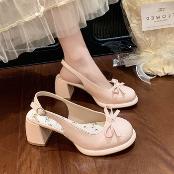 Ženske rimske sandale, korejski stil, okrugli vrh, debeli pet 6–8 cm, gornji materijal: super fiber