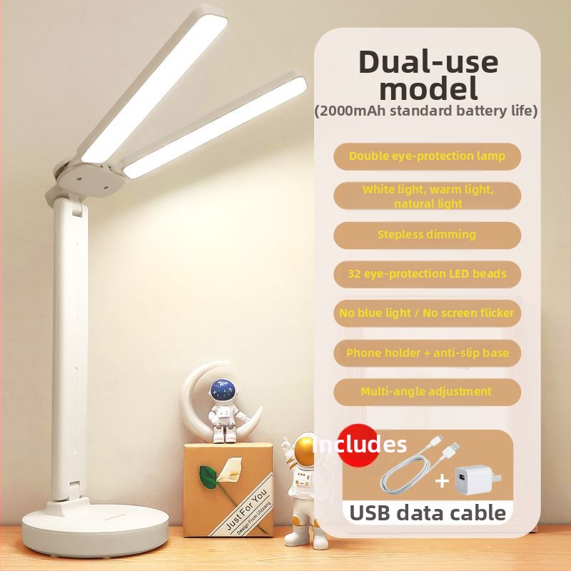Sklopiva stolna lampa s dodirnim upravljanjem, ugrađena litijska baterija, svjetlosna lampa za čitanje s zaštitom vida, moderni minimalistički stil za studentski dom, CRI ≥ 90, napon ≤ 36V