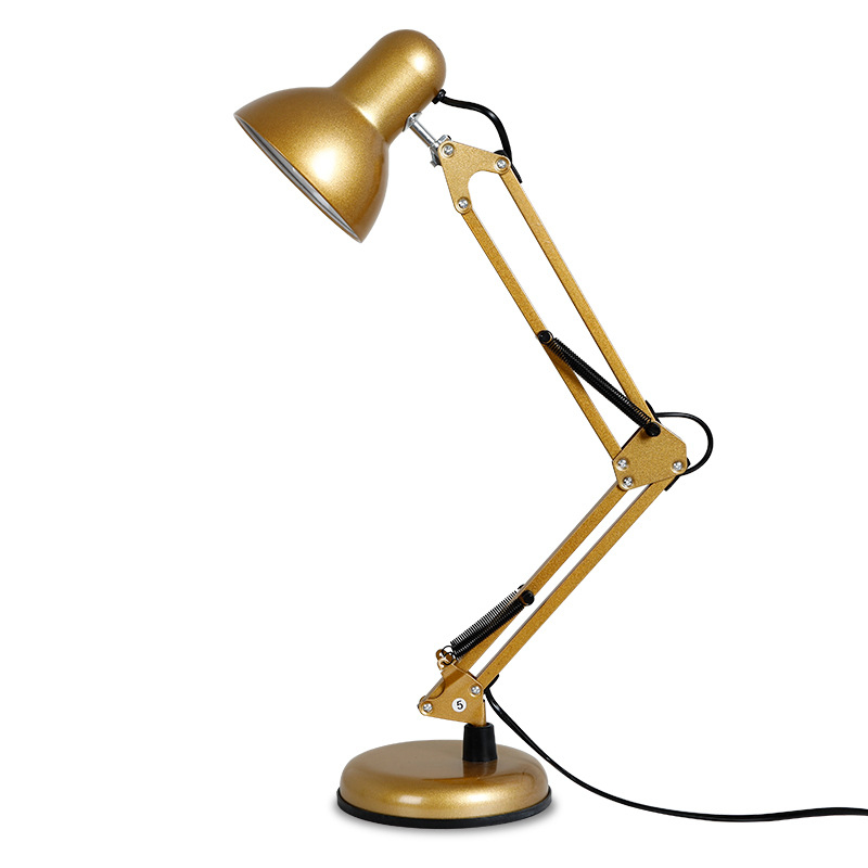 LED stolna lampa s dugim ramenom, zaštita očiju, metalni sjenil, američki utikač, model 811