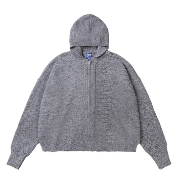 Američki retro stil, čista kroj, kratka silueta, prugasti pleteni kardigan s kapuljom, unisex, topao i udoban