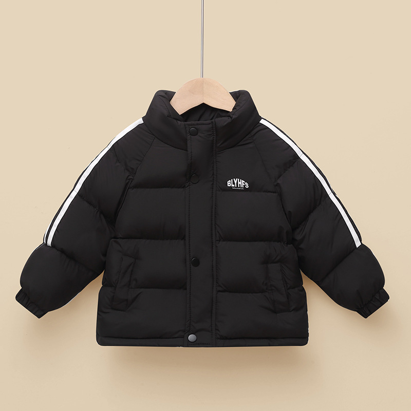 Παιδικό χοντρό χειμερινό μπουφάν με πλήρωση από πούπουλο πάπιας, unisex, χωρίς κουκούλα, φερμουάρ, για ηλικίες 3–8 ετών