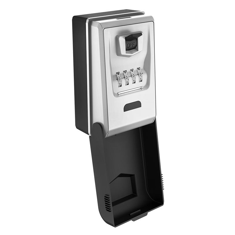 Cutie pentru chei iluminată cu LED și parolă, montată pe perete, impermeabilă, alimentată cu baterii, pentru depozitarea cheilor, cardurilor și USB-urilor