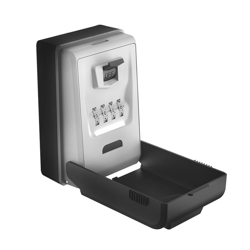 Cutie pentru chei iluminată cu LED și parolă, montată pe perete, impermeabilă, alimentată cu baterii, pentru depozitarea cheilor, cardurilor și USB-urilor