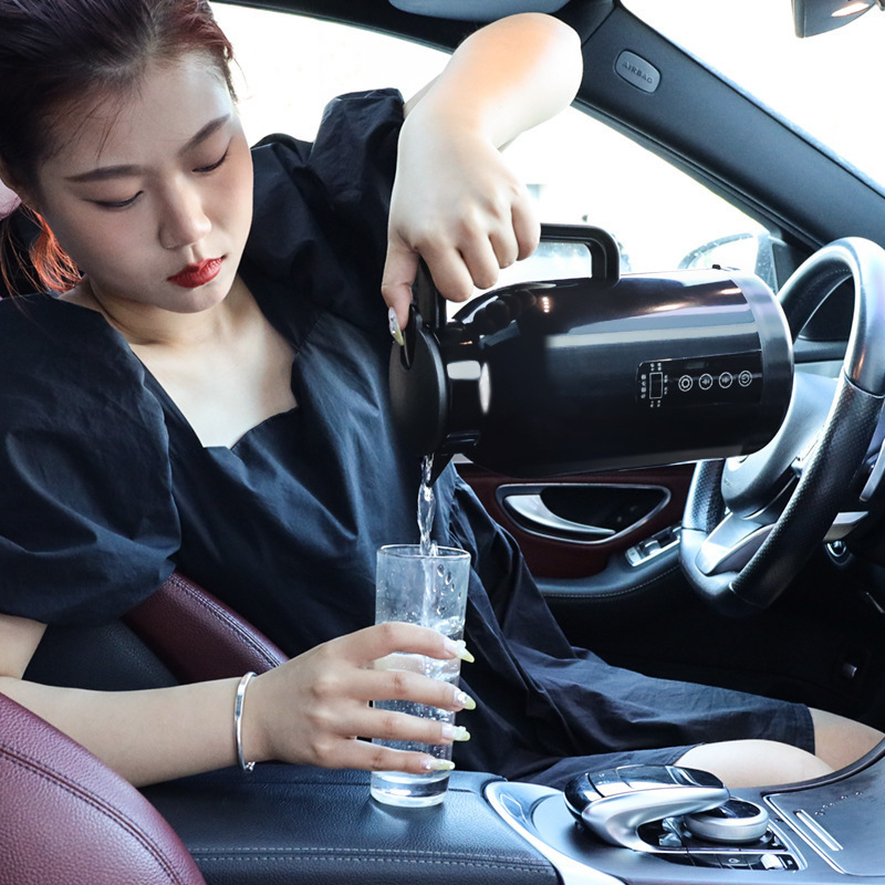 Autós elektromos melegítő pohár rozsdamentes acél belsővel, 200W, RC-1300A, 12V/24V