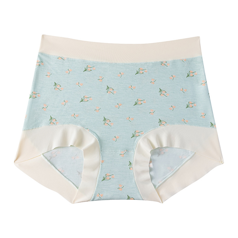 Női magas derekú modal alsónemű, pamut alátéttel a szemérem résznél, virágos mintával, boxer fazon