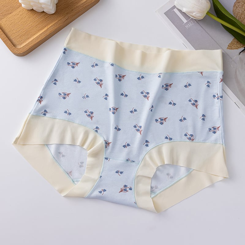 Női magas derekú modal alsónemű, pamut alátéttel a szemérem résznél, virágos mintával, boxer fazon