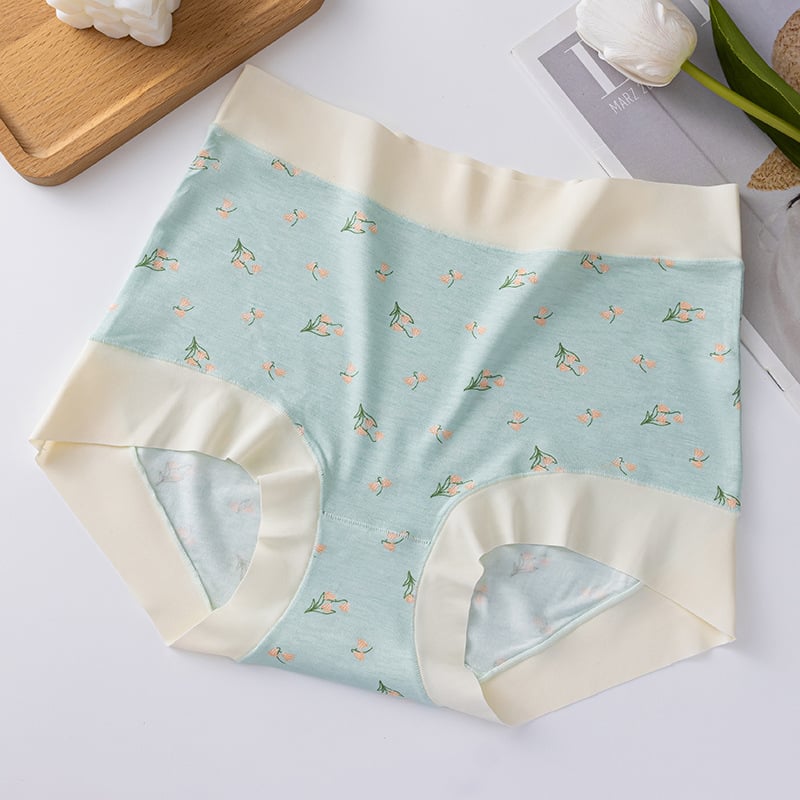 Női magas derekú modal alsónemű, pamut alátéttel a szemérem résznél, virágos mintával, boxer fazon