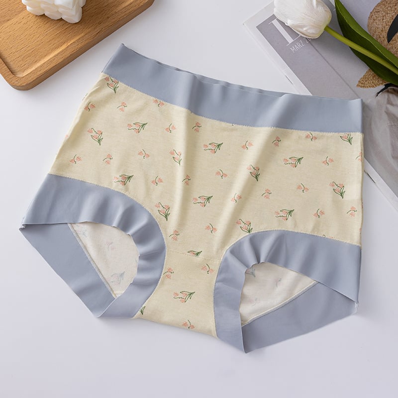 Női magas derekú modal alsónemű, pamut alátéttel a szemérem résznél, virágos mintával, boxer fazon