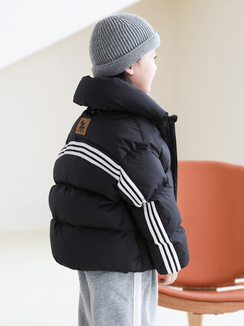 Geacă pentru copii cu puf, stil coreean, lungime scurtă, umplutură din puf de gâscă alb, iarnă 2024