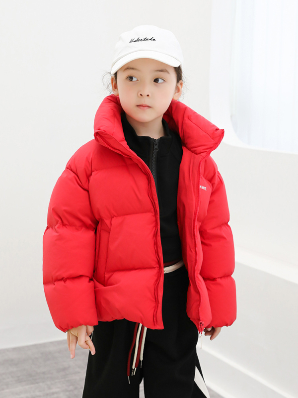 Geacă pentru copii cu puf, stil coreean, lungime scurtă, umplutură din puf de gâscă alb, iarnă 2024