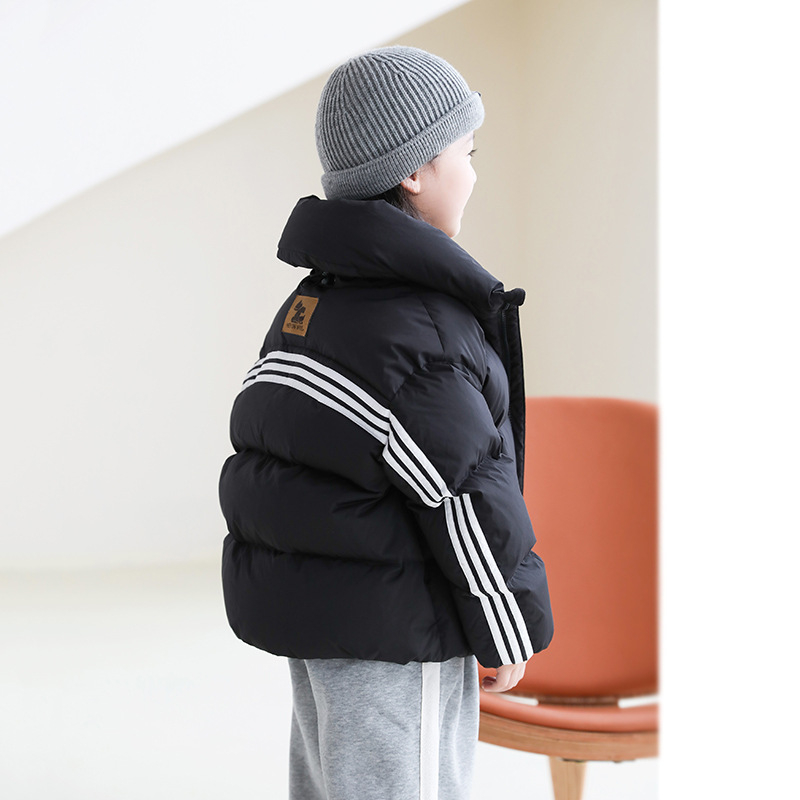 Geacă pentru copii cu puf, stil coreean, lungime scurtă, umplutură din puf de gâscă alb, iarnă 2024