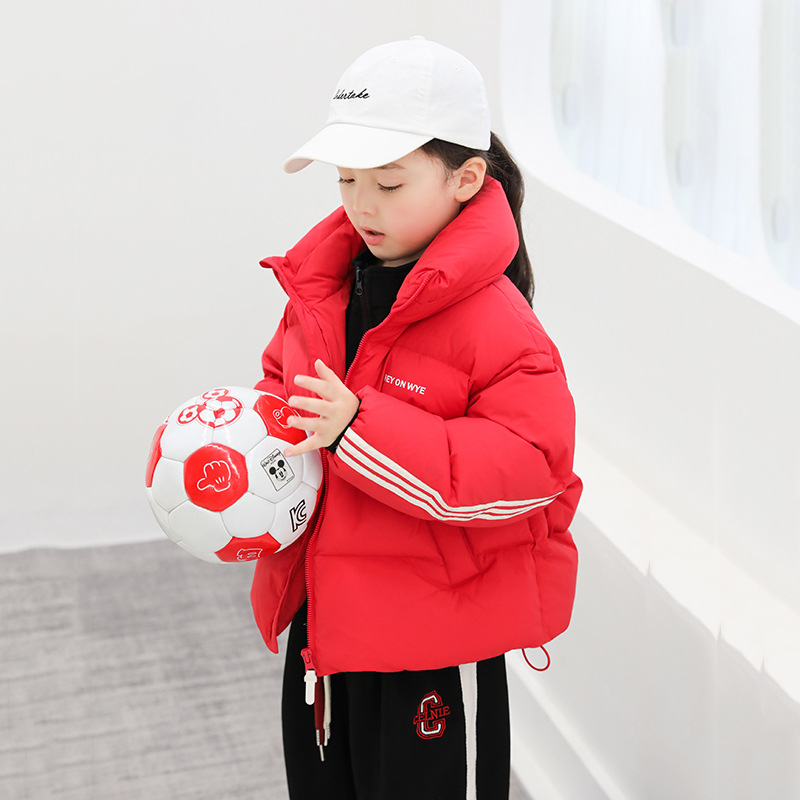 Geacă pentru copii cu puf, stil coreean, lungime scurtă, umplutură din puf de gâscă alb, iarnă 2024