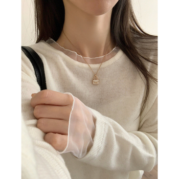 Kardigán-stílusú kötött pulóver, hosszú ujjú, kerek nyak, Mercerizált, 2025 ősz