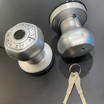 Sferična brava za drvena vrata s otiskom prsta, upravljanje putem mobilne aplikacije, pristup lozinkom i ključem, model Q8 (kapacitet pohrane otisaka: 100; >3000 otključavanja; vrijeme skeniranja <0.5 s; napajanje DC)