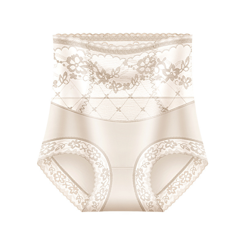 Magas derekú csipkés női alsó has- és fenékformázó funkcióval, 70–80% nylon, Mulberry selyem belső, antibakteriális, virágos mintázat