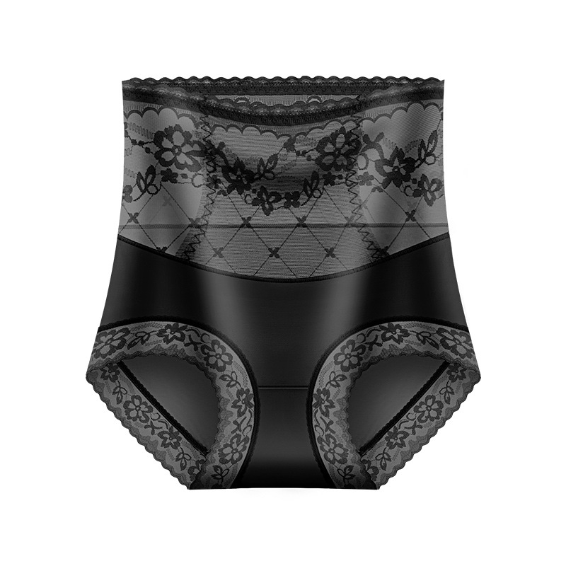 Magas derekú csipkés női alsó has- és fenékformázó funkcióval, 70–80% nylon, Mulberry selyem belső, antibakteriális, virágos mintázat