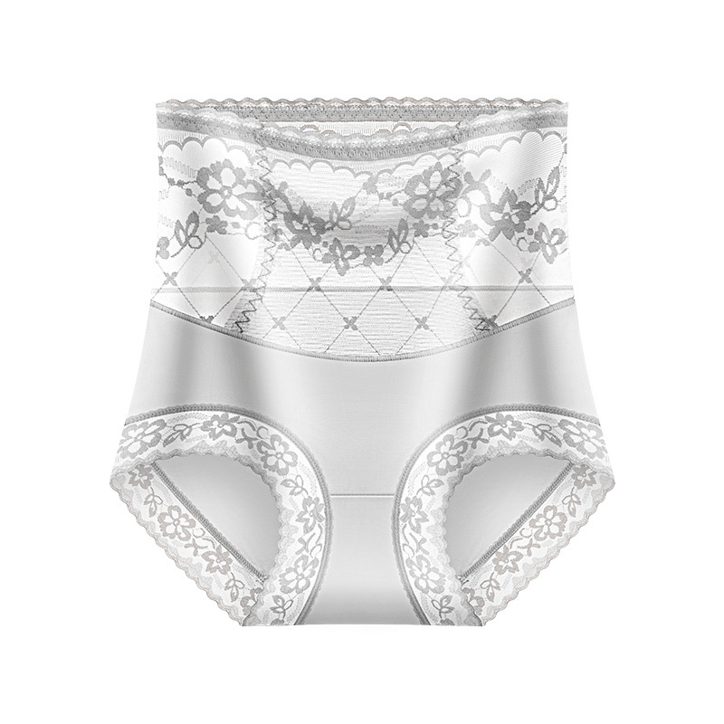 Magas derekú csipkés női alsó has- és fenékformázó funkcióval, 70–80% nylon, Mulberry selyem belső, antibakteriális, virágos mintázat