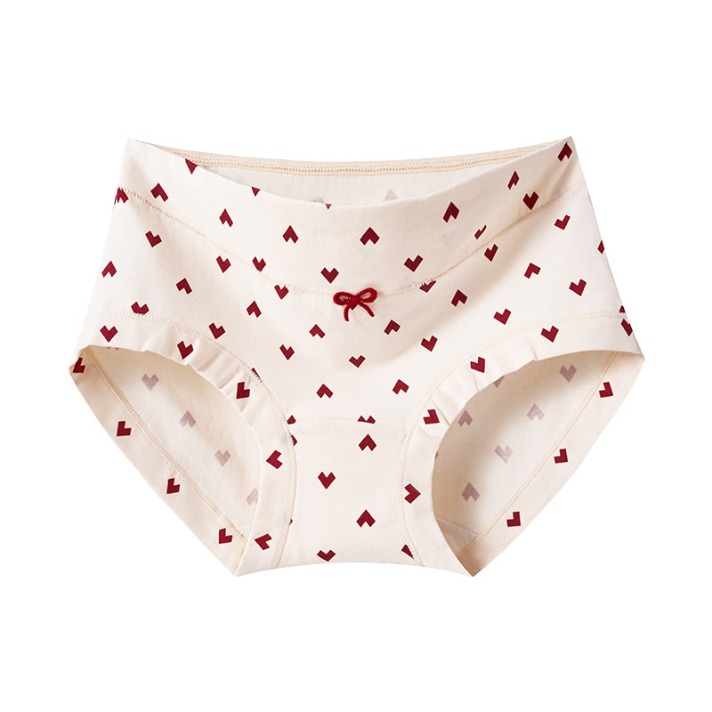 Női pamut boxer brief, lélegző, antibakteriális, virágos mintával, középső derekú