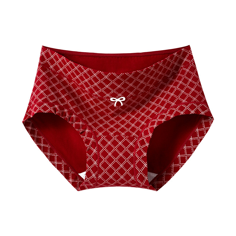 Női pamut boxer brief, lélegző, antibakteriális, virágos mintával, középső derekú