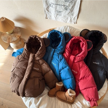 Gyerekeknek szóló kacsa tollal töltött pehelykabát, vinilon bélés, vastag, mindennapi stílus