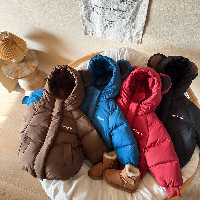 Gyerekeknek szóló kacsa tollal töltött pehelykabát, vinilon bélés, vastag, mindennapi stílus