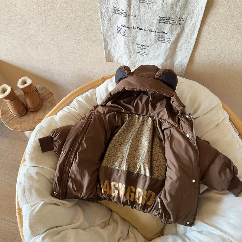 Gyerekeknek szóló kacsa tollal töltött pehelykabát, vinilon bélés, vastag, mindennapi stílus